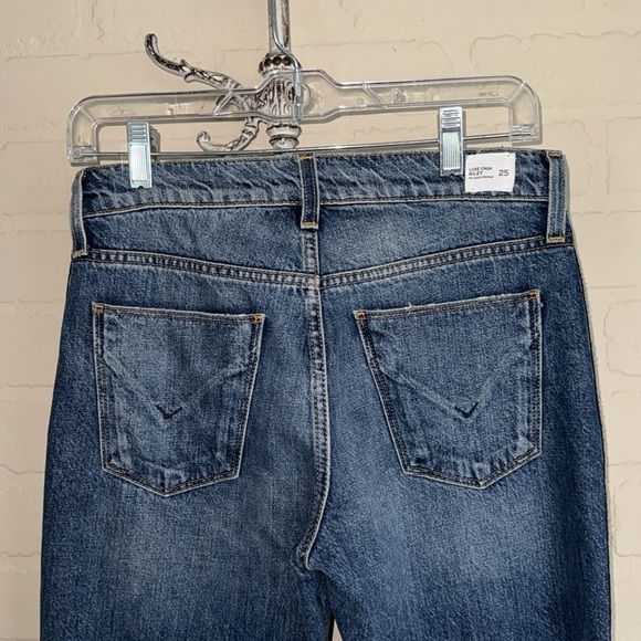 Hudson jeans luxe crop Riley relaxed straight NEW 25 slit at hem striped detail - Picture 6 of 10